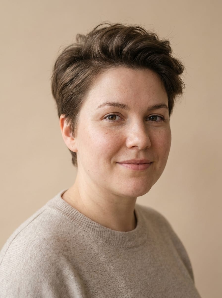Pixie Cut mit Volumen oben - Frisur rundes Gesicht